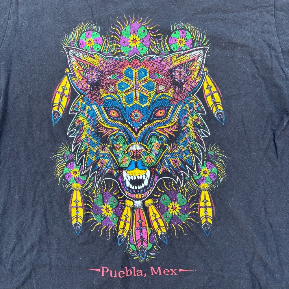 Black Puebla Mexico Graphic T-Shirt - Picture 2 of 6